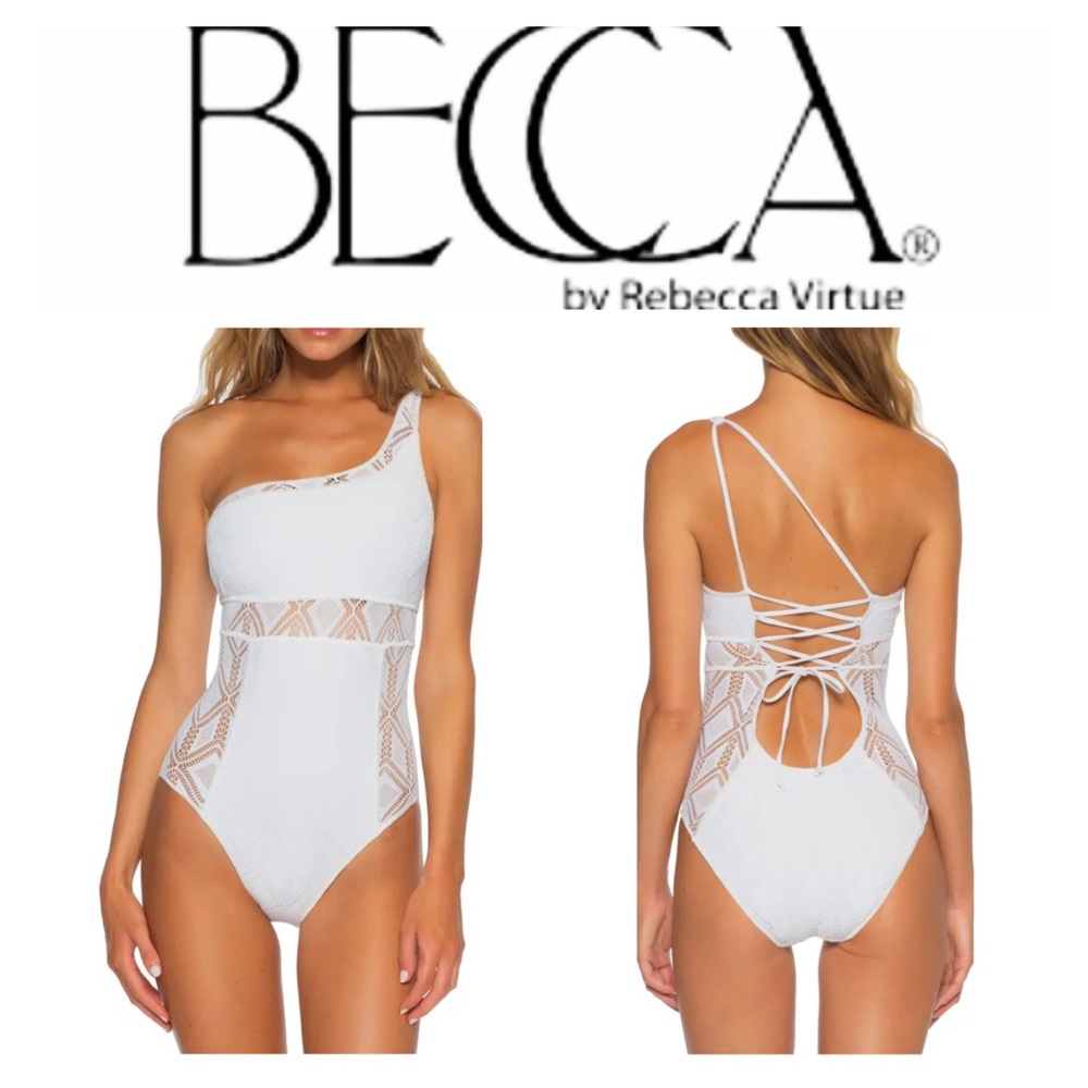 NWOT BECCA Color Play Asymmetrical One-Piece Swimsuit